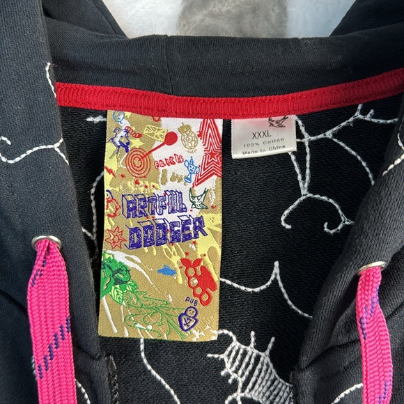 Artful Dodger Abstract ( Jinx style) Embroidered Zip-up Hoodie XXXL - Picture 5 of 6